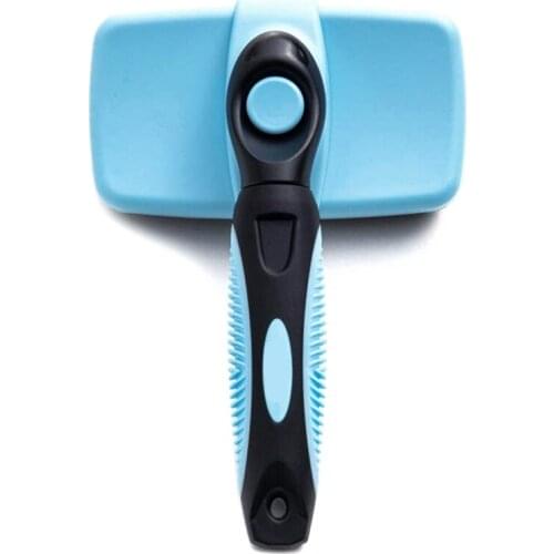 Pet Brush with Easy Clean Button, Reduces Shedding, Removes Mats, Comfort Grip, Slicker Comb for Dog Undercoat Fur