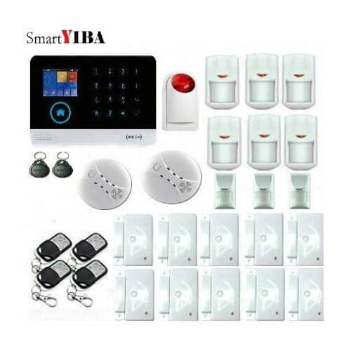 SmartYIBA WiFi 2G GSM Alarm System Sensor English Spanish Russian Voice Android IOS App Smart Home
