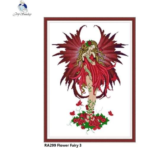 Flower Fairy Patterns Cross Stitch Kits 11CT Printed Fabric 14CT Counted Canvas Chinese Cross-stitch Embroidery Thread Sets