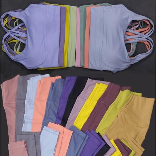 Sportswear Yoga Set Leggings And Tops Fitness Sports Suits Gym Clothing Yoga Bra And Leggings Running Tops And Womens Tights