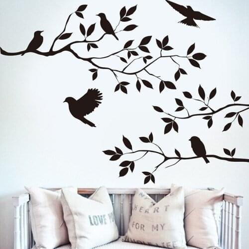 Wall Sticker Tree DIY Removable Art Vinyl Wall Stickers Decor Mural Decal Tree Birds Home Decoration Wall Art #84230