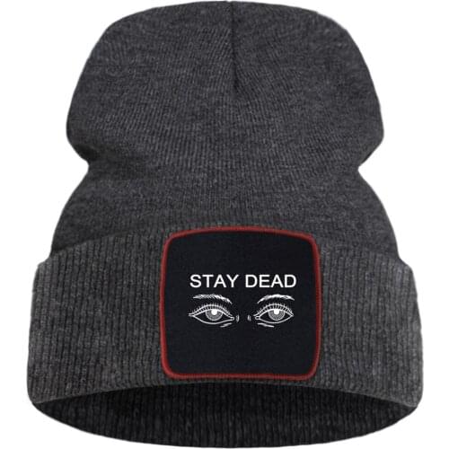 Stay Dead Cool Printing Ski Bonnet Cap Sports Unisex Knitted Caps Hot Sale Flexible Beanie Hats Wool Soft Warm Thick Hat