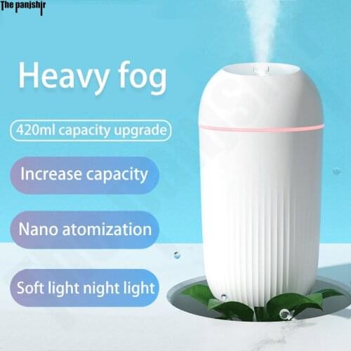 420ML USB Silent Air Humidifier Gentle Night Light Aroma Diffuser Continuous/Intermittent Spray Work For 8-12 Hours In Home/Car