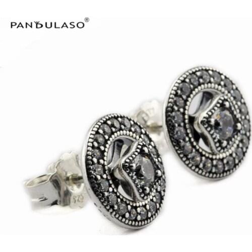 Vintage Allure Clear CZ Earrings 925 Sterling Silver Jewelry For Woman Make up Fashion Female Earrings Party Jewelry