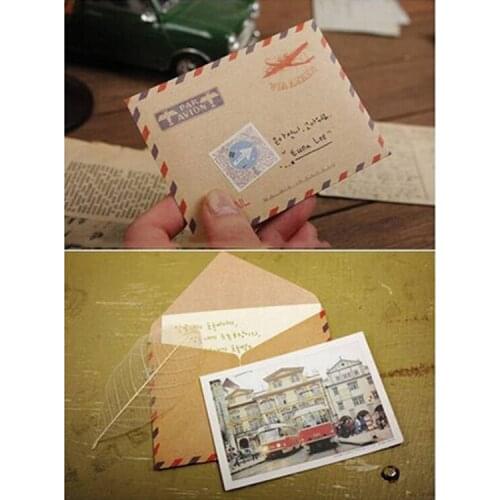 Vintage Kraft Envelope Mini Paper Envelopes Wedding Invitation Envelope Office Stationery Gift Supplies 9.6*7.3cm 10 Pcs