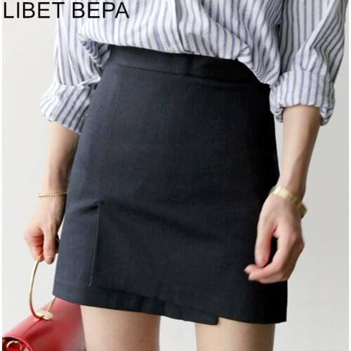 2021 New Summer Women Skirts High Waist Casual Irregular Package Hip Fashionable Office Lady Wild Zipper Slim Mini Skirts SK6032