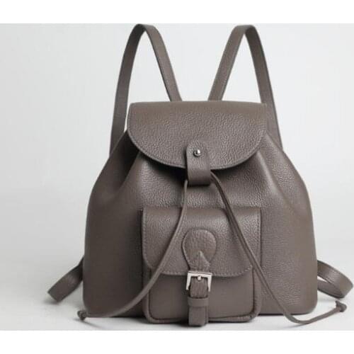 107 Genuine leather women large backpack shool bag