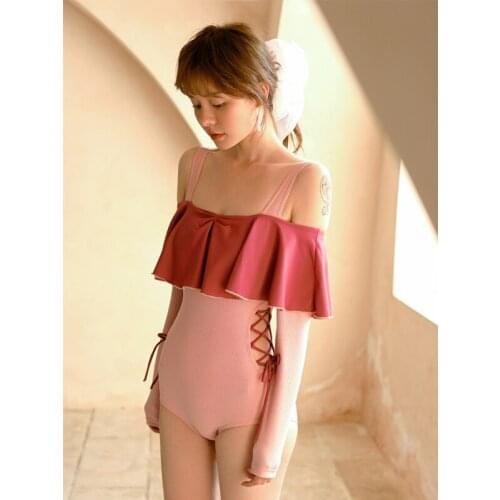 Bikini 2021 Women One Piece Swimsuit Beachwear Push Up Plus Size Bathing Suit New Sexy Ins Gentle False Swim Print Polyester