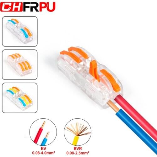 Wire Connectors 222W/223W Mini Fast Wire Cable Connectors Universal Conductor Push-in Terminal Block 10/30/50pcs