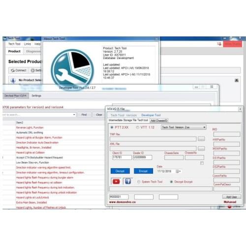 2019 Premium Tech Tool 2.7.25 (PTT / VCADS) (Development)+Devtool plus+NEW VISFED keygen UNLOCK +prosis 2019+ impact For Volvo