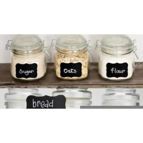 36pcs/set 5x3.5cm Erasable Blackboard Sticker Craft Kitchen Jars Organizer Labels Chalkboard Chalk Board Sticker Black Board