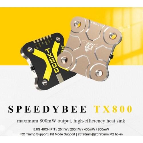 5.6g 20X20mm SpeedyBee VTX TX800 48CH PitMode 25mW 200mW 400mW 800mW Adjustable Tramp VTX Video Transmitter for FPV Racing Drone