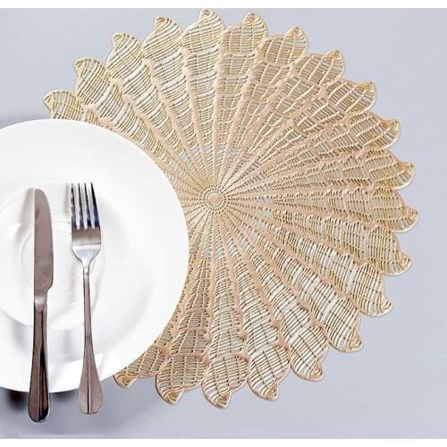 6pcs European placemats restaurant mat coffee cup mat PVC table mat cup bowl placemats mug coasters drink tea party decorations