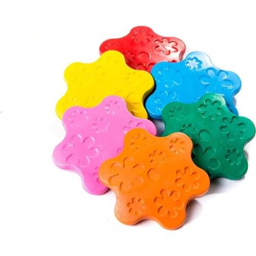 6 Colors Non-toxic wax Creative paintbrush crayons Ring shape childrens gifts Early puzzle infant toys drawing art supplies art