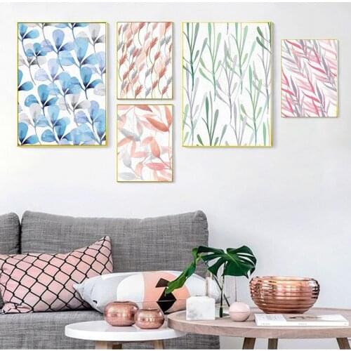 Abstract Oil Painting Print on Canvas Colorful Plant Leave Canvas Art Printing Canvas Painting Wall Art Picture Home Decor