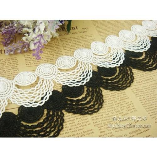 5 Yard/lot Diy clothes accessories lace trim embroidery laciness Black White about 4.8cm wide