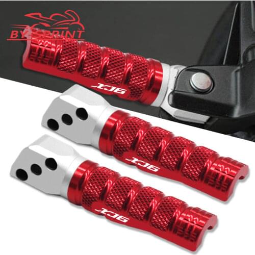 For Yamaha XJ6 xj6 Motorcycle CNC Aluminum Accessories Rear Foot Passenger Pegs Rests Footrests Motorbike Foot-Peg XJ6 With Logo
