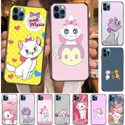 Pink Marie Cat Anime Phone Cases cover For iphone 11 Pro Max case 12 8 7 6 S XR PLUS X XS SE 2020 mini mobile cell shell funda