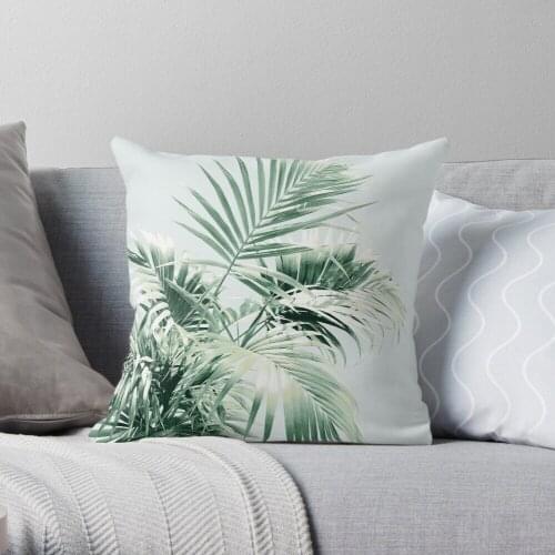 Palm Leaf Vibes #1 #Tropical #Art Polyester Decor Pillow Case Home Cushion Cover 45*45cm