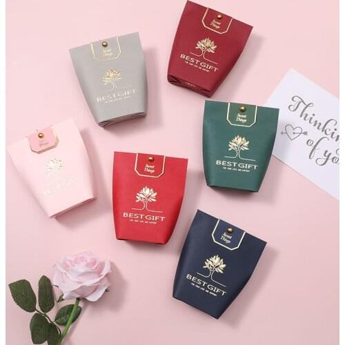 Best Gift Box Solid Color Packaging Boxes Bronzing Printing Happiness Tree Paper Bag for Wedding Favors and Baby Shower Party