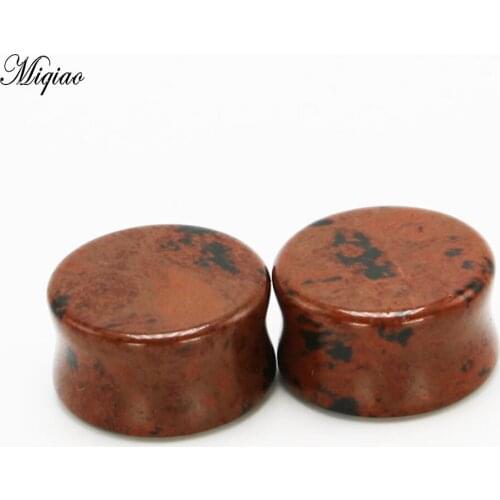 Miqiao 2PCS Fashion New Stone Ear Expander 6mm-16mm Golden Swan Solid Ear Expander Human Body Piercing Rod EAR TUNNEL