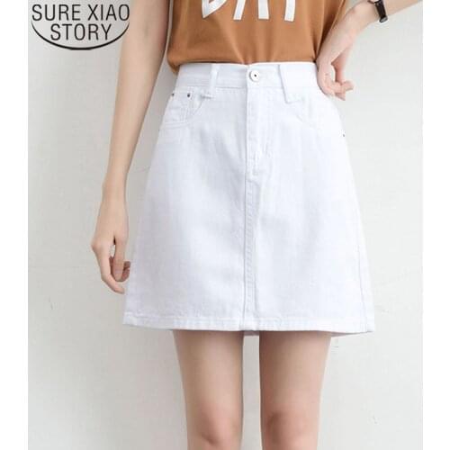 Fashion Summer High Waist Sexy Women Denim Mini Skirt Korean Black Skirt Blue Package Hip Jeans Harajuku Plus Size Cotton 9583