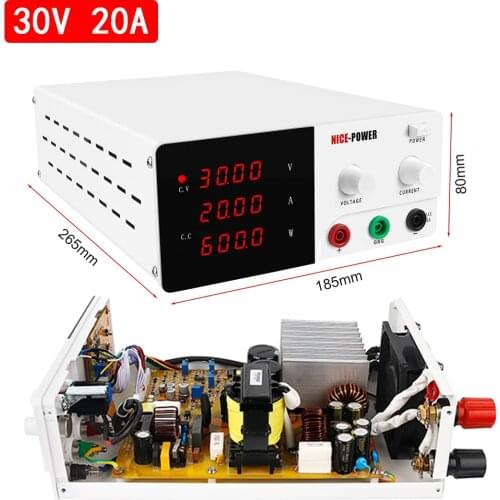 NCIE-POWER 30V20A 4-digit DC Adjustable Lab Power Supply 220V/110V Voltage stabilizer Switching Laboratory Power Source
