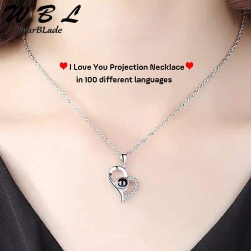 Initial Necklace I Love You 100 Language Gifts for Women Friends Jewelry Accessories Romantic Number Pendants Femme Lover Gift