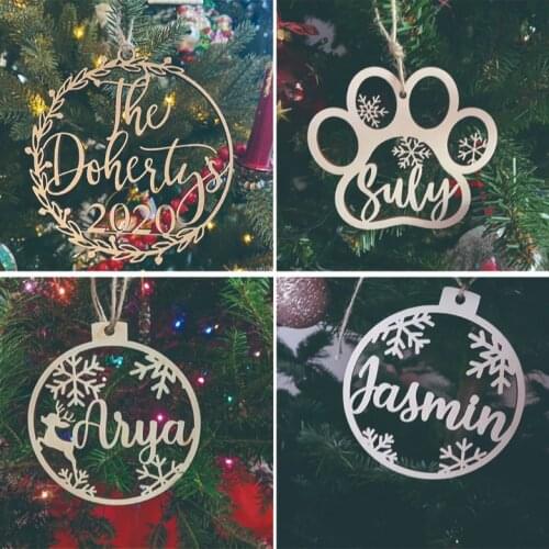 Personalized Christmas Bauble -Custom Ornament Ball Wooden Ornament Ball with name and year
