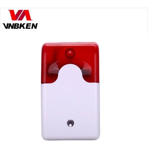 Mini Wired Strobe Siren Durable 12V Sound Flashing Red Light Home Security