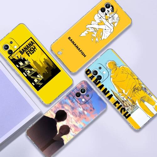 Clear Cover For Xiaomi Redmi Note 10 9 Pro 9S 7 9C 8 2021 8T 9A 7A 6A Shockproof Soft Silicone Phone Case Banana Fish Anime Fall