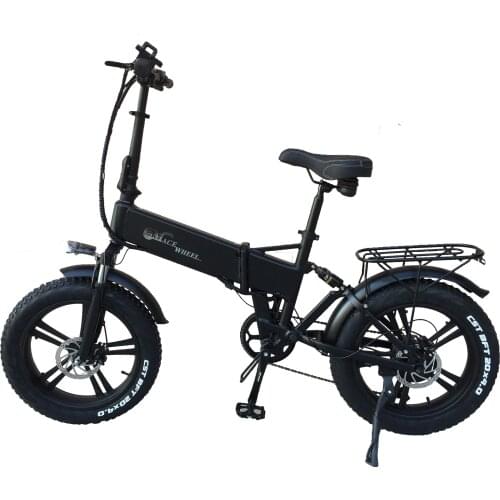 EU Stock) Electric Bike Mens Ebike Folding Bicycle Inside Battery Fat Tires Hydraulic Shock Absorption