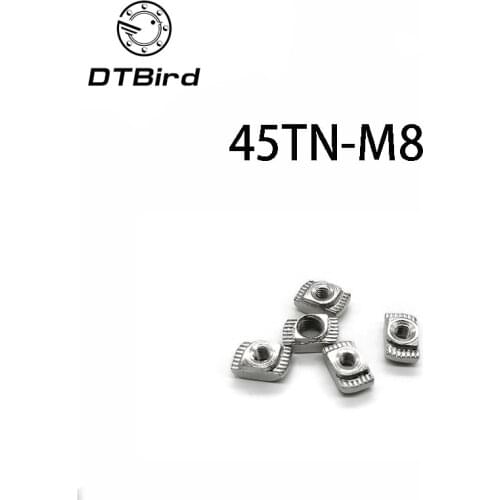 T nut Hammer Head Nut Connector Nickel Plated for 45 series Slot Groove 8 M4 M5 M6 M8 Aluminium Profile Accessories 45-M8 DT2