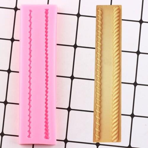 Rope Silicone Molds DIY Christmas Cupcake Topper Fondant Cake Decorating Tools Chocolate Making Polymer Clay Candy Moulds