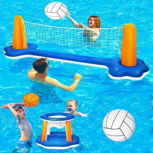 Water Inflatable Volleyball Suit With Inflatable Basketball Stand Junior Swimming Pool Volleyball Boys And Girls