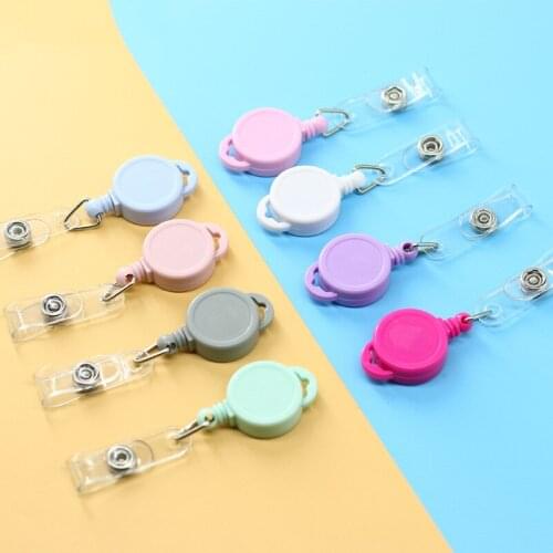 Retractable Pull Badge Reels ID Lanyard Name Tag Card Badge Holder Reels Key Ring Chain Anti-Lost Clips School Office Supplies