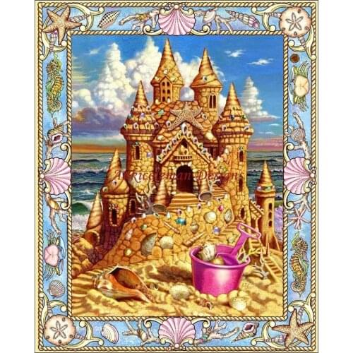 Needlework for embroidery DIY French DMC High Quality - Counted Cross Stitch Kits 14 ct Oil painting - Sand Castle Dream