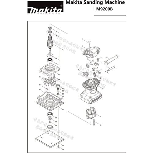 Japan Sanding Machine M9200B Parts Accessories Rotor Stator Wwitch Carbon Brush Backplane Parts For Makita M9200B