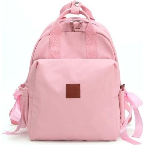 5PCS / LOT Japanese Backpack Pure Color School Bag for Girls Bowknot Cute Backpack Rucksack Sac Femme