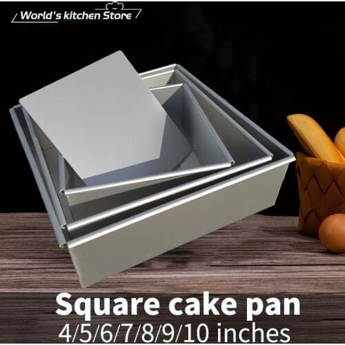 1pc Square Aluminum alloy template Removable Bottom cake mold Pattern bakeware baking dish Die cake decorating tools