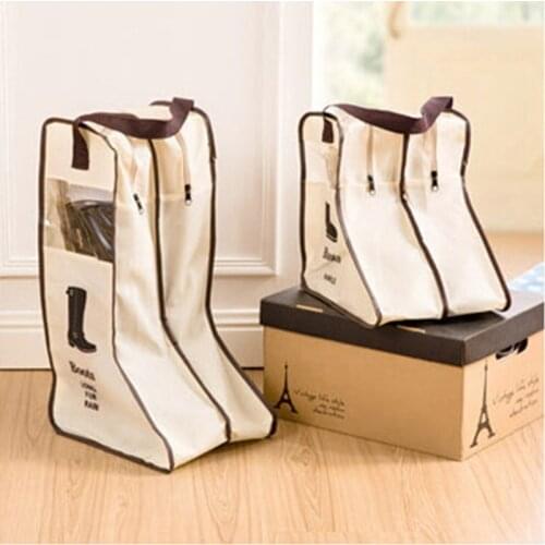 1Pc Boots Storage Bag Portable Travel Shoes Bag Foldable Lightweight and Convenient Home Visible Dust Boots Cover Simple Design