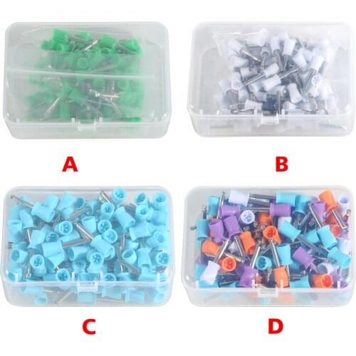 100pcs Dental Rubber Latch type Polishing Prophy Cups Soft Hard White Blue Green Max Colorful Polishing Cup box