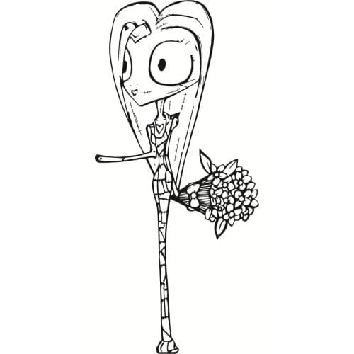 10x6 Girl holding flowers Transparent Clear Rubber Stamp Sheet Cling Scrapbooking Photo Album PaperCard DIY Craft