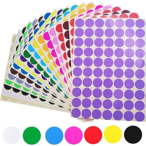 165Pcs/Sheet Colorful Empty Papers Sticker for Glass Essential Oil Bottle Cap Lid Labels Blank Round Circles Stickers