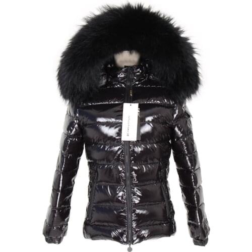 2021 Long Women Winter Jacket Real Fur Coat Parka Duck Down Coat Real Raccoon Fur Collar Thick Warm Black Streetwear New
