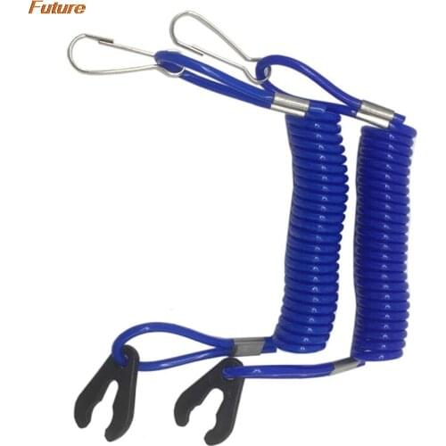 2x Motorboat Safety Lanyard Cable Rope Outboard Motor Blue Emergency Stop Switch Pull Rope
