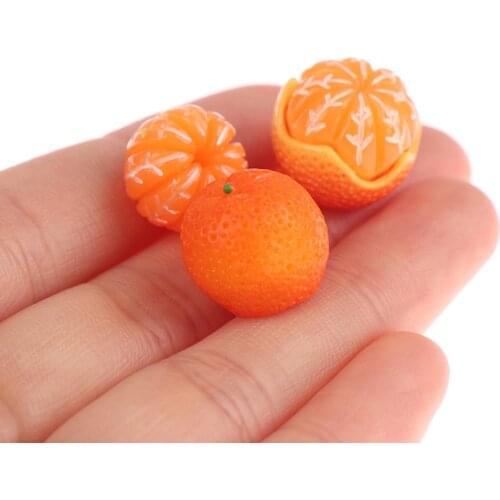 3Pcs/5Pcs Dollhouse Mini Orange Model Miniature Food Play DIY Small Kitchen Supermarket Toy Accessories