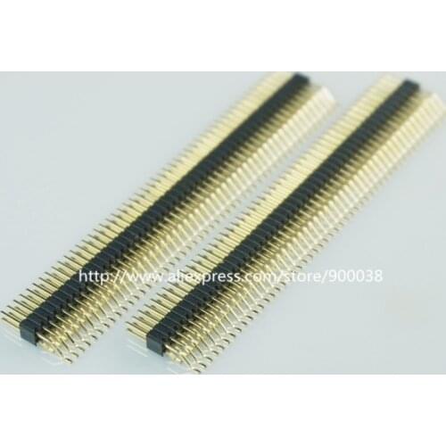 5pcs 2x50 P 100 Pin 1.27 mm Pin Header Male SMT SMD Right Angle Dual Row Surface Mount PCB gold plate Rohs Lead Free