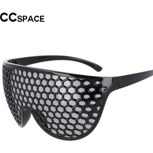 53141 One Lens Honeycomb Decorative Sunglasses Modern Party Men Womens Shades UV400