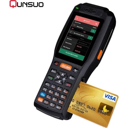 Touch screen wireless bluetooth 1d barcode scanner android pda with IC card reader